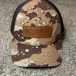 ACME Brown and Tan Camo Trucker Hat